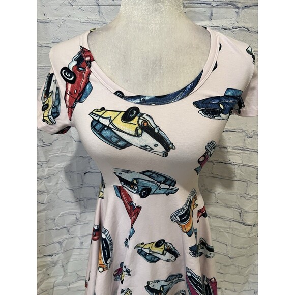 Joyrich Car Skater Pink Cotton Blend Dress Size Small - Picture 2 of 6
